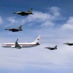 HUT TNI AU, Pesawat Kepresidenan Dikawal Empat F-16 dan Dua T50 Golden Eagle