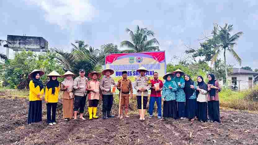 Polsek Kunto Darussalam Dukung Ketahanan Pangan, Tanam Jagung Pipil di Desa Pasir Luhur
