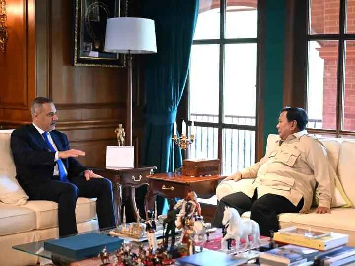 Presiden Prabowo Terima Menlu Turkiye Hakan Fidan di Hambalang, Bahas Palestina hingga Stablitas Timur Tengah