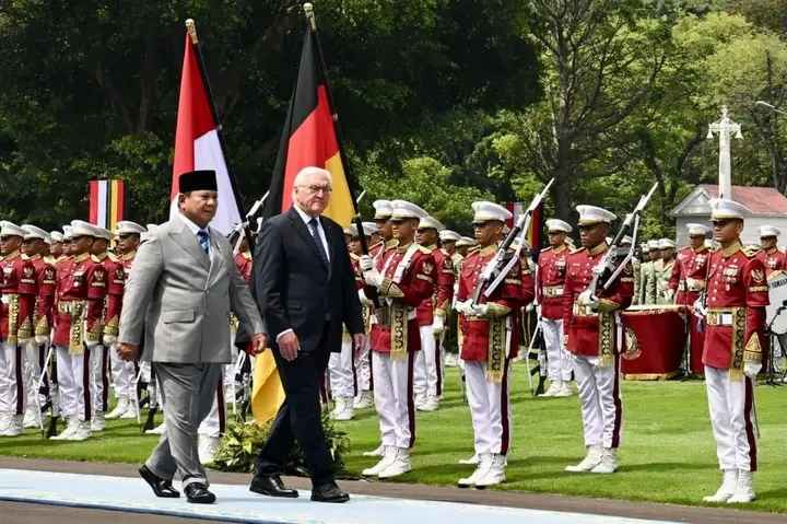 Presiden Prabowo Sambut Kunjungan Kenegaraan Presiden Jerman Frank-Walter Steinmeier di Istana Merdeka
