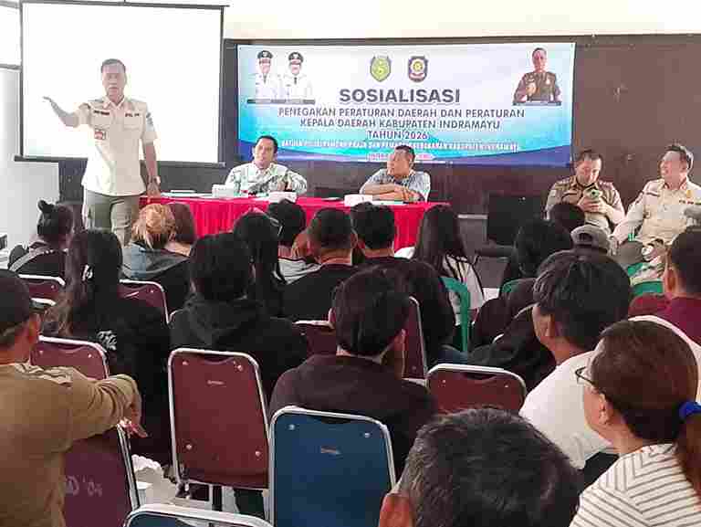 SATPOL PP INDRAMAYU GELAR SOSIALISASI PERDA DAN PERKADA 2026, TEKANKAN PENCEGAHAN