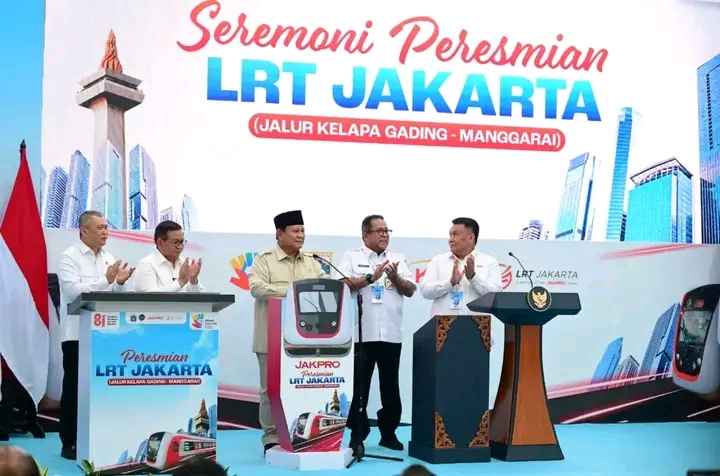 PRESIDEN PRABOWO RESMIKAN LRT KELAPA GADING-MANGGARAI, PERKUAT SIMPUL TRANSPORTASI TERPADU JAKARTA